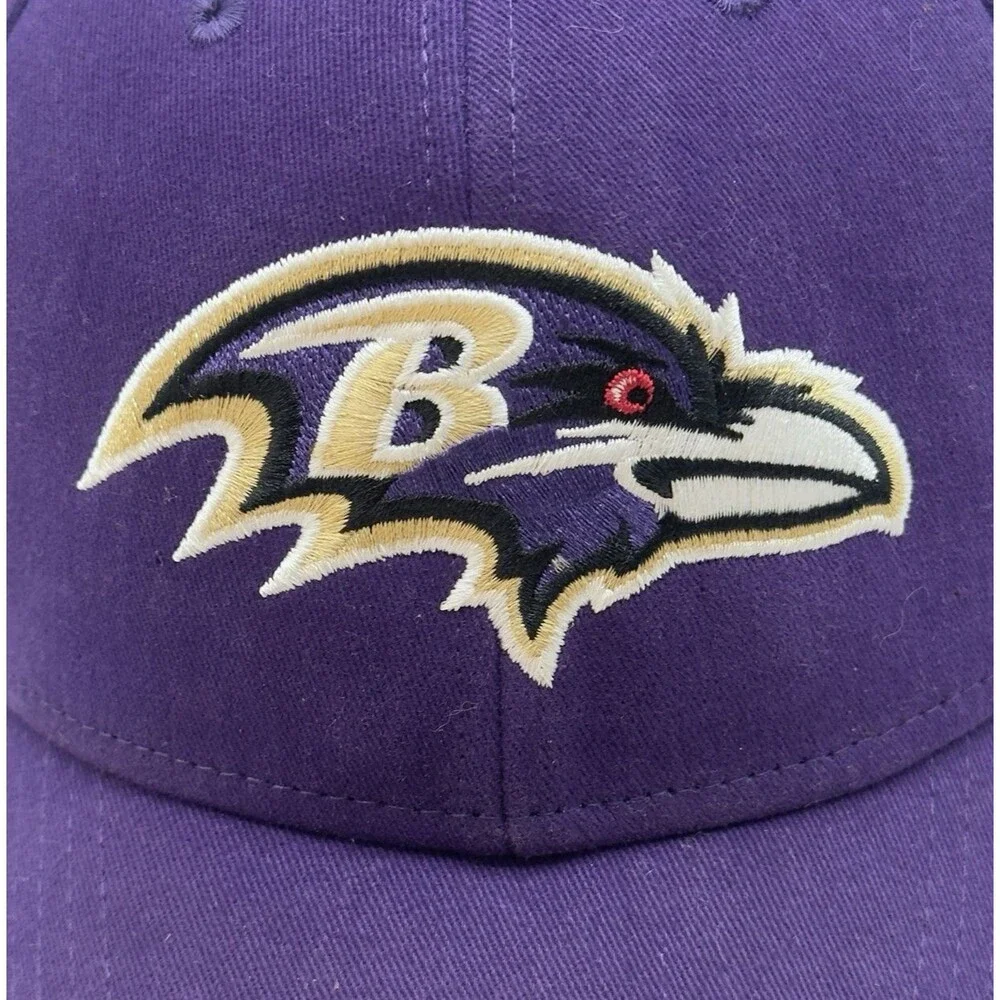 Baltimore Ravens NFL Baseball Cap Team Apparel Embroidered Logo Purple Strapback
